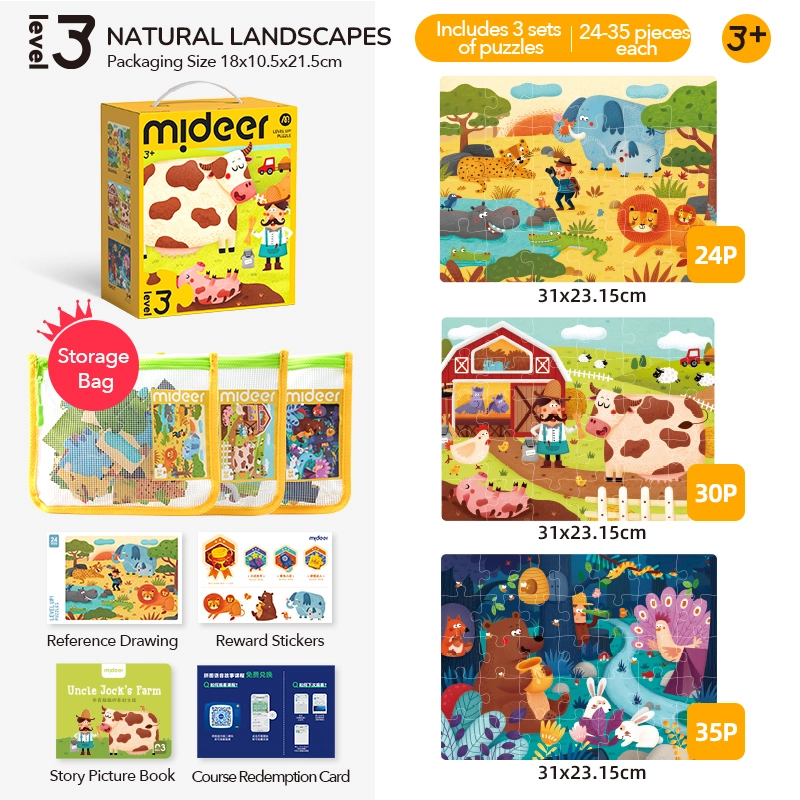 Nature 3-In-1 Puzzle (30654455-MD1480) - 89 pcs