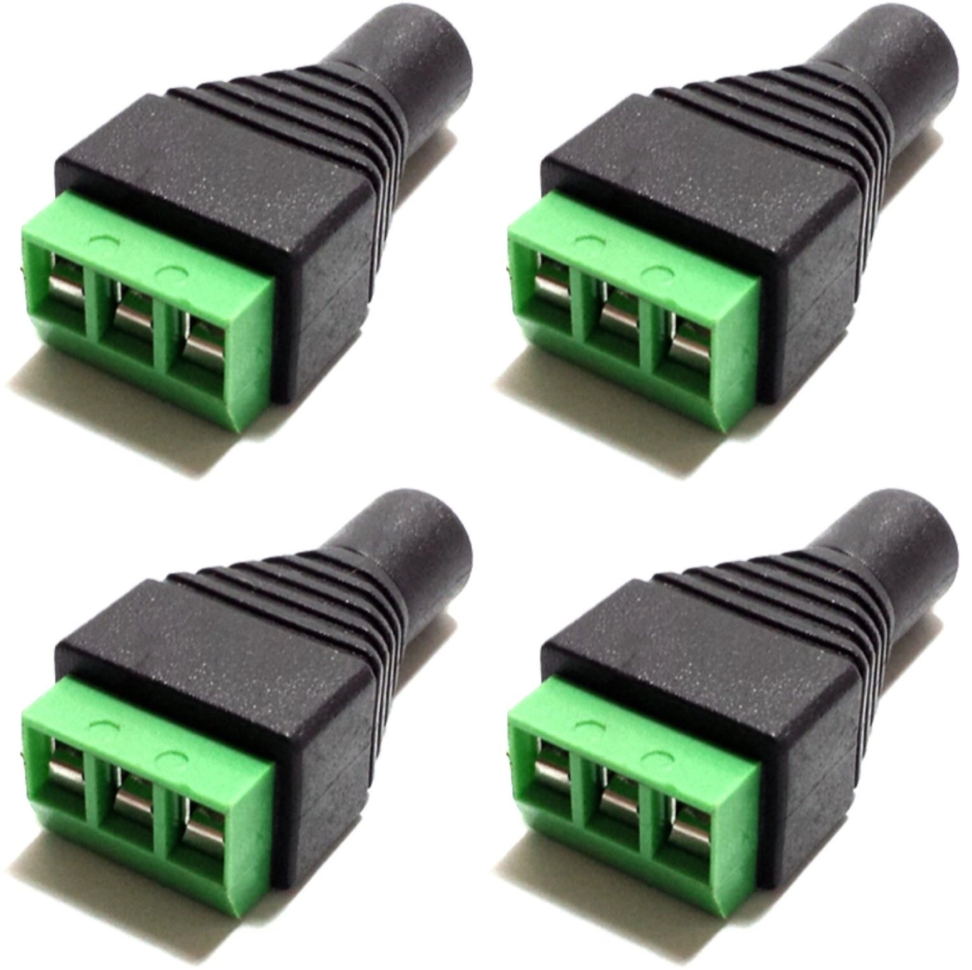 3.5mm Stereo TRS Female Jack to AV Screw Audio Terminal - Solder-Free 4 Pack