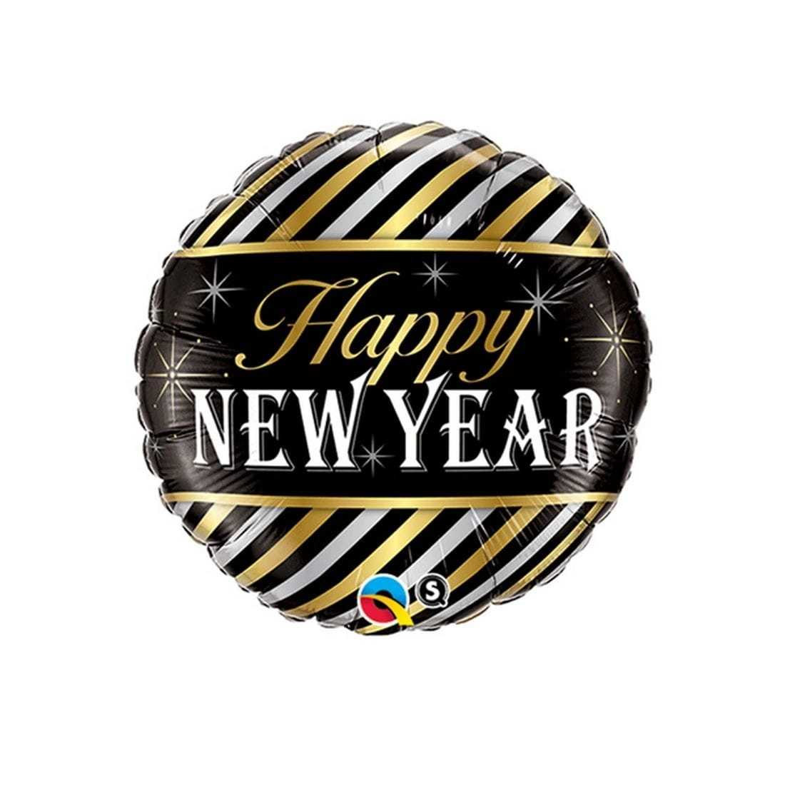 Qualatex New Year Diagonal Stripes Foil Balloon