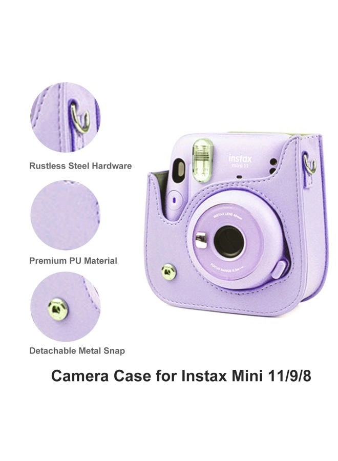 Camera Case - Shiny purple + Mini Photo Album + Selfie Lens + Color Filters + Photo Frames + Sticker