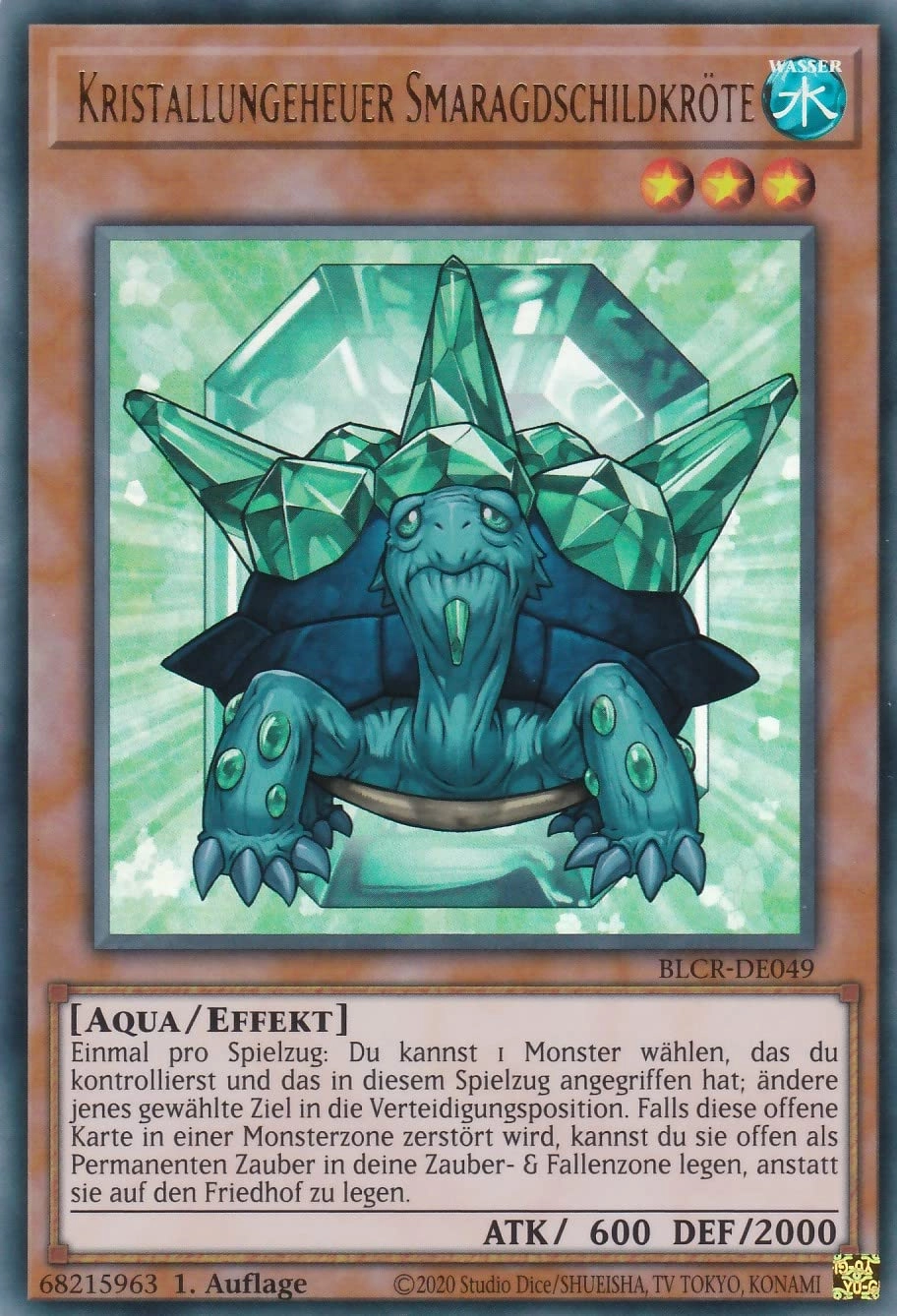 TCG Toys Yugioh Crystal Monster Emerald Turtle BLCR-DE049 - German
