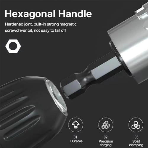 105° Angle Screwdriver Attachment Adapter - HSS silver 10 screw heads