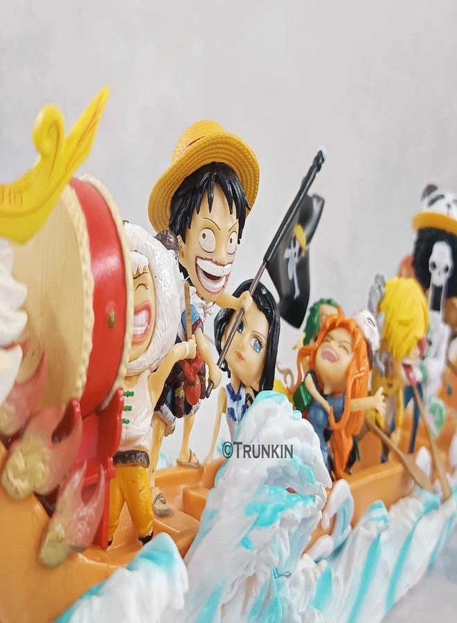 Luffy + Zoro + Sanji + Brook + Chopper + Nami + Robin + Franky + Usopp + Boat - One Piece