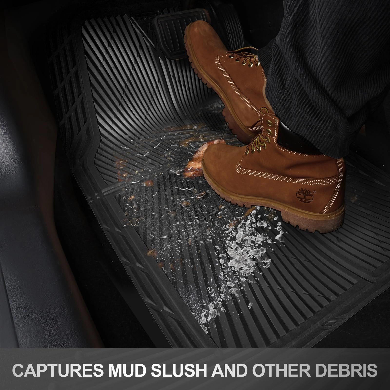 Rubber Floor Mats - All Weather Trim-to-Fit 3-Piece