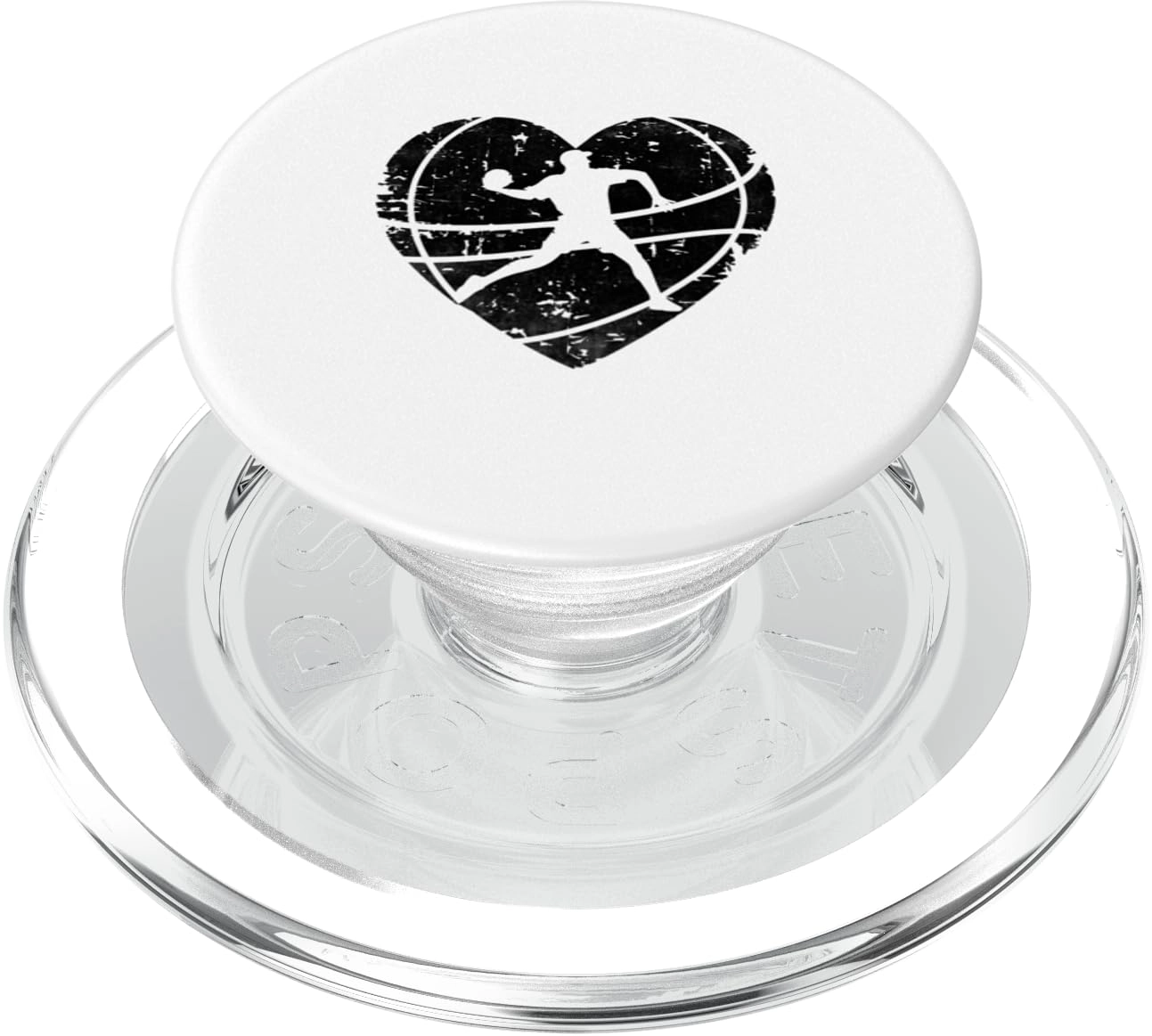 PopSockets PopGrip - Distressed Art Dodgeball Player Heart MagSafe