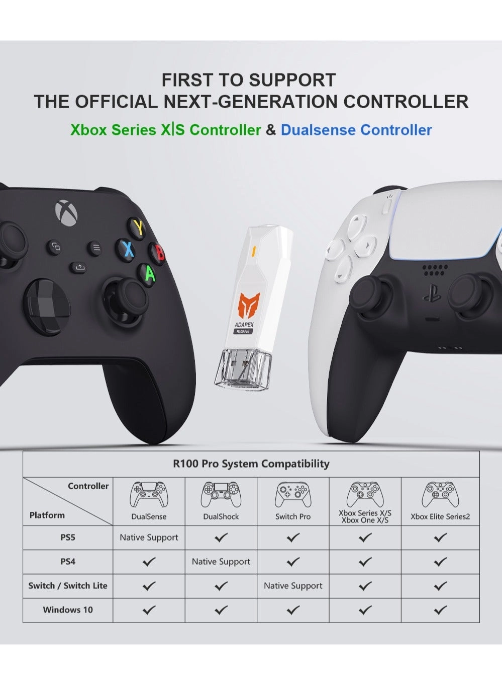 R100 Pro - Wireless Switch PS4 Windows 11&10 PC