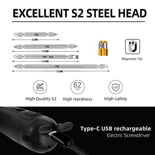 Mini Cordless Electric Screwdriver - 6N.m Torque Type C USB
