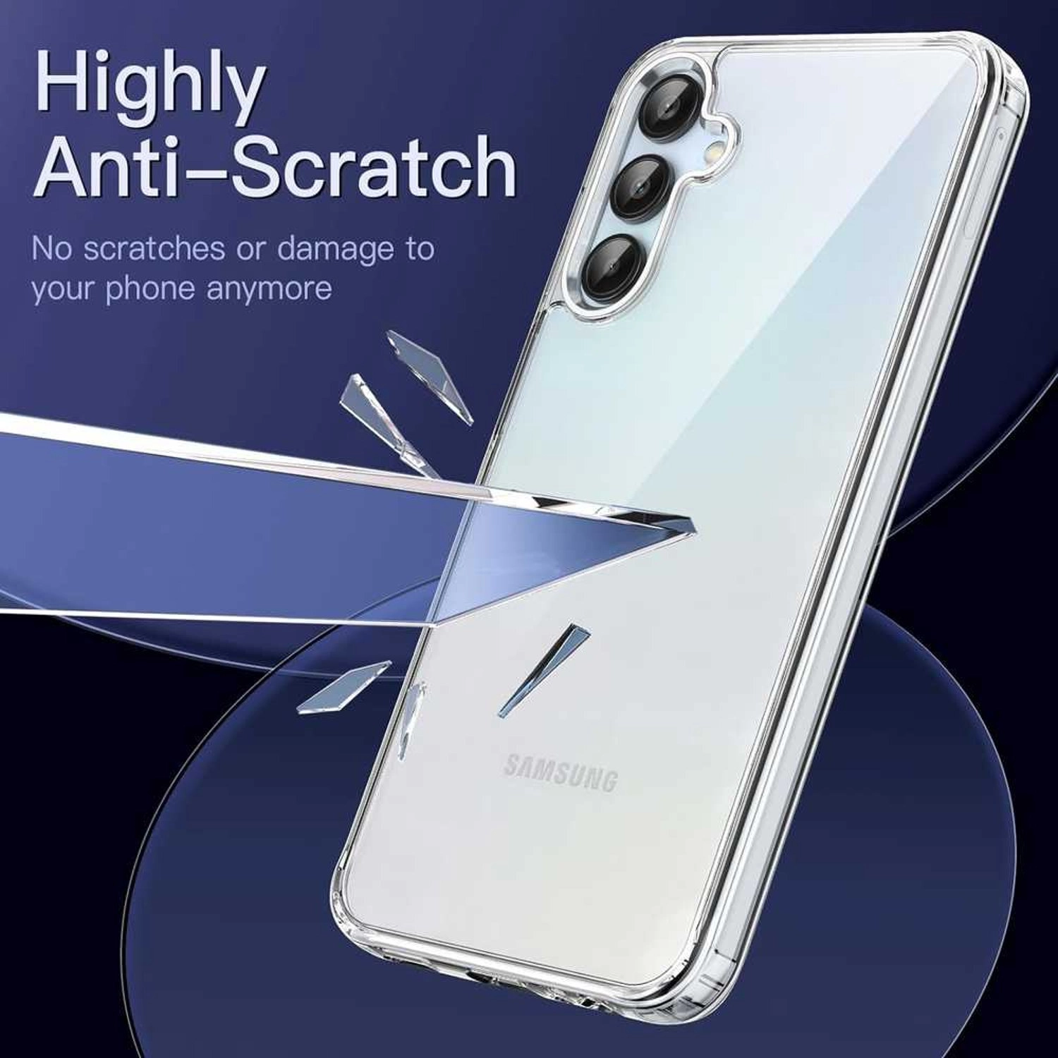 Clear Bumper TPU Case - TPU, PC Clear Case + Screen Protector for Samsung Galaxy A55
