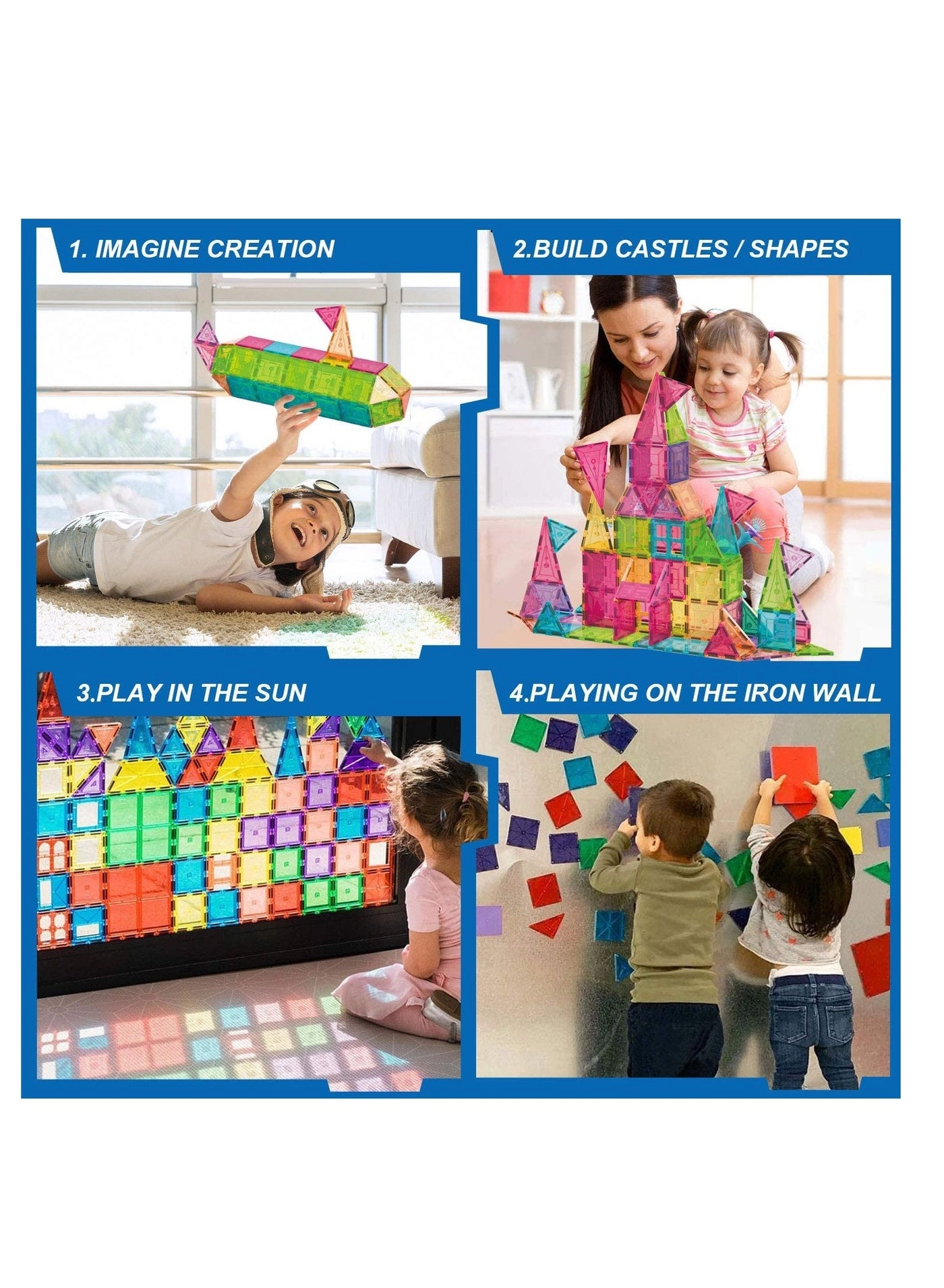 3D Star Magnetic Tiles - Construction 48 pcs