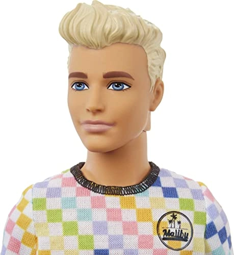 Ken Fashionistas Doll 174 - Plastic Blonde Checkered Shirt Ages 3+