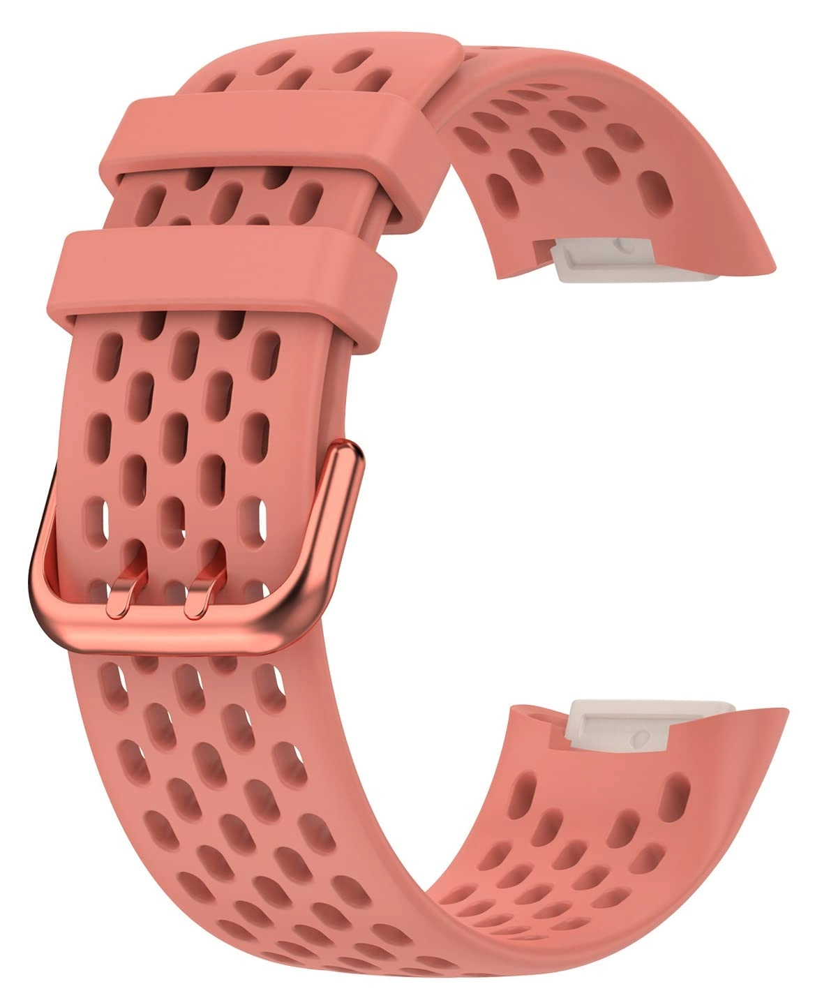 Shenzhen Xuancai Mofang Technology Co., Ltd. Watch Band for Fitbit Charge 5 - Silicone Stainless Steel Buckle Coral Red
