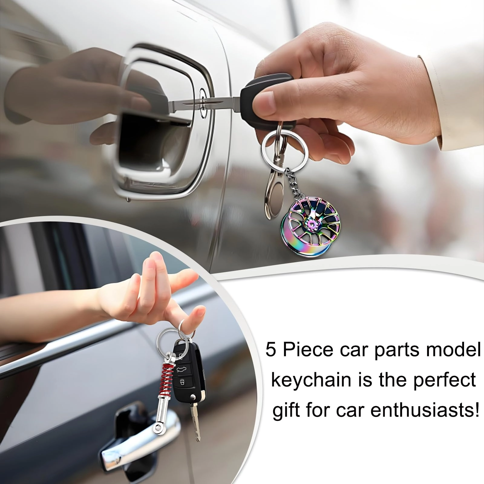 Car Parts Model Key Chains Set