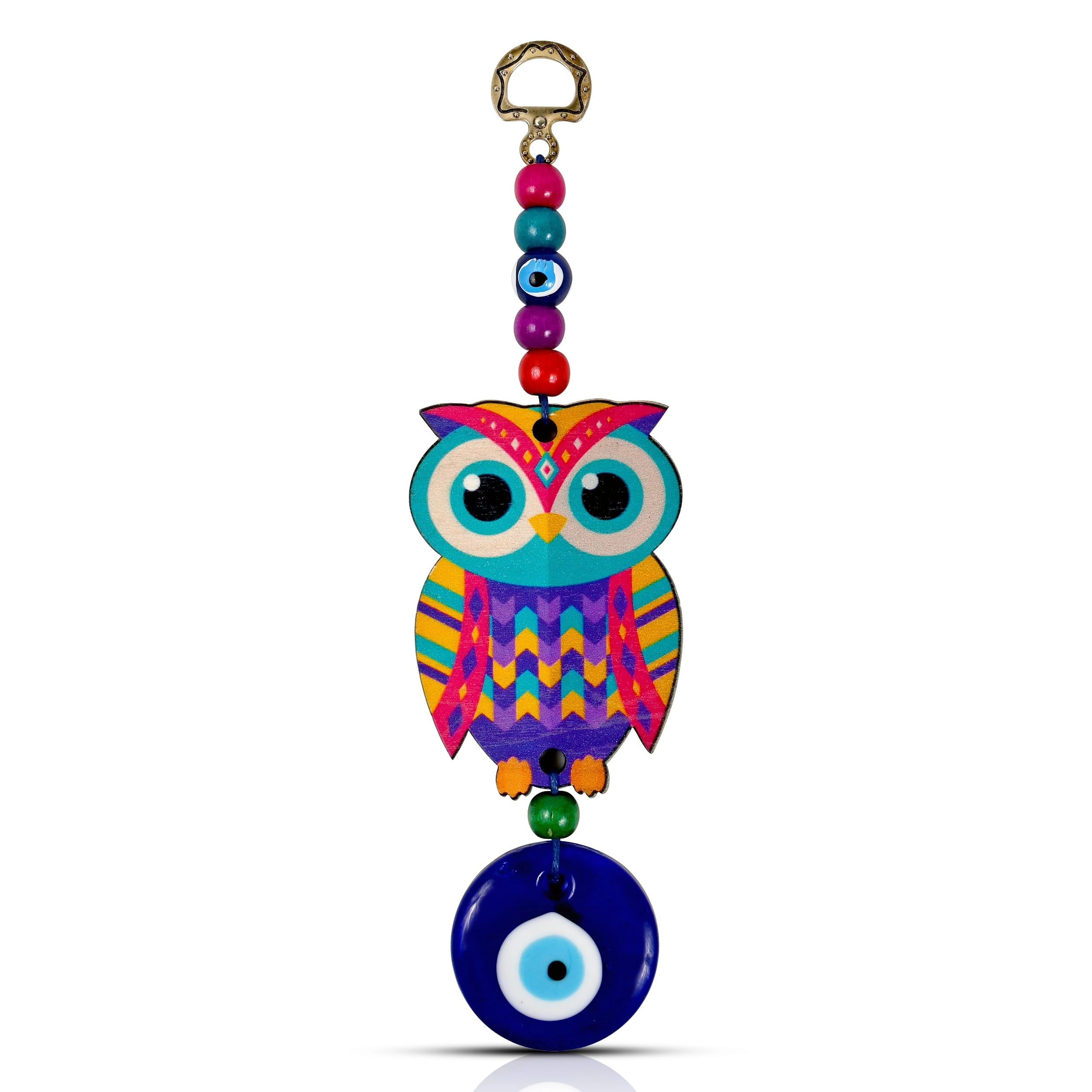 vkinternational Owl Shaped Evil Eye Hanging - High-quality Medium Density Fiberboard (MDF)