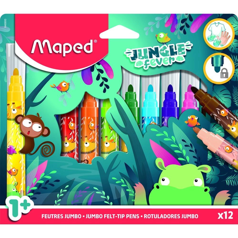 Maped Jungle Fever Jumbo Felt-Pens - 12 piece(s)