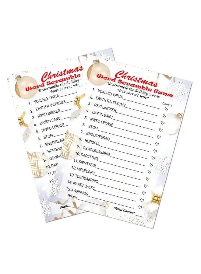 RokAPary Christmas Word Scramble Game - 30 Cards