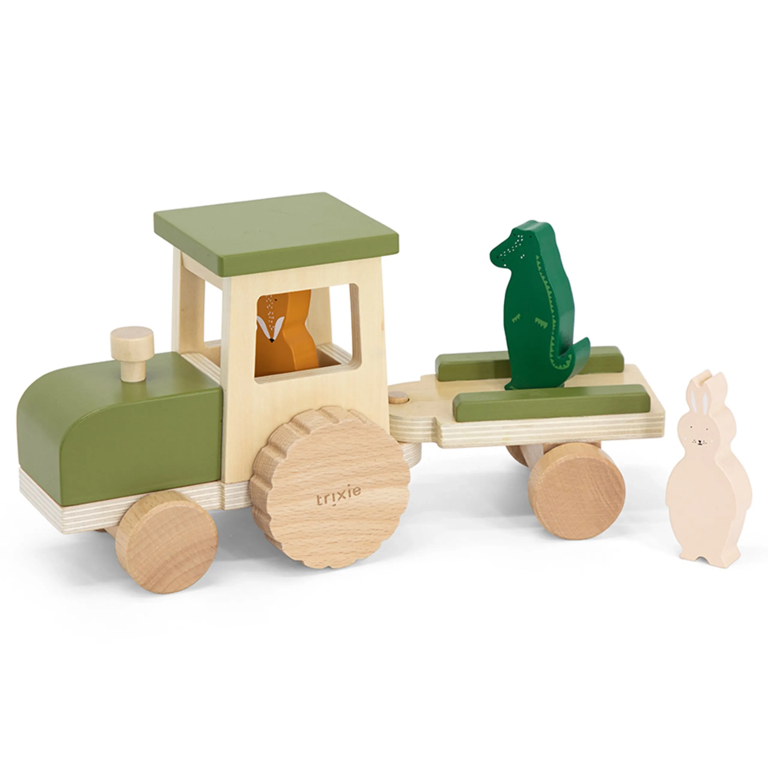Wooden Tractor With Trailer - 18 months+