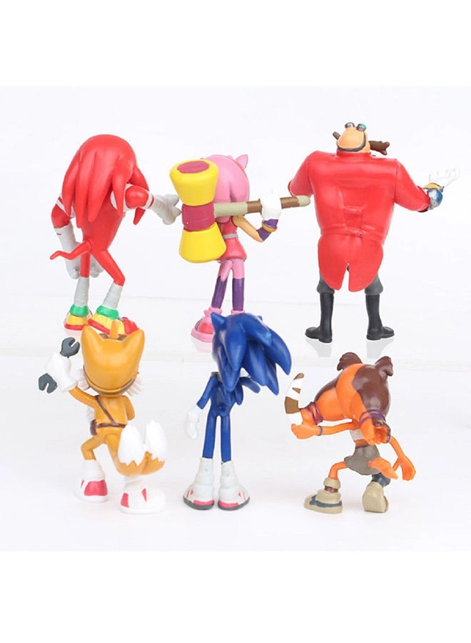 Sonic The Hedgehog Action Figure Toy Set 6 pcs