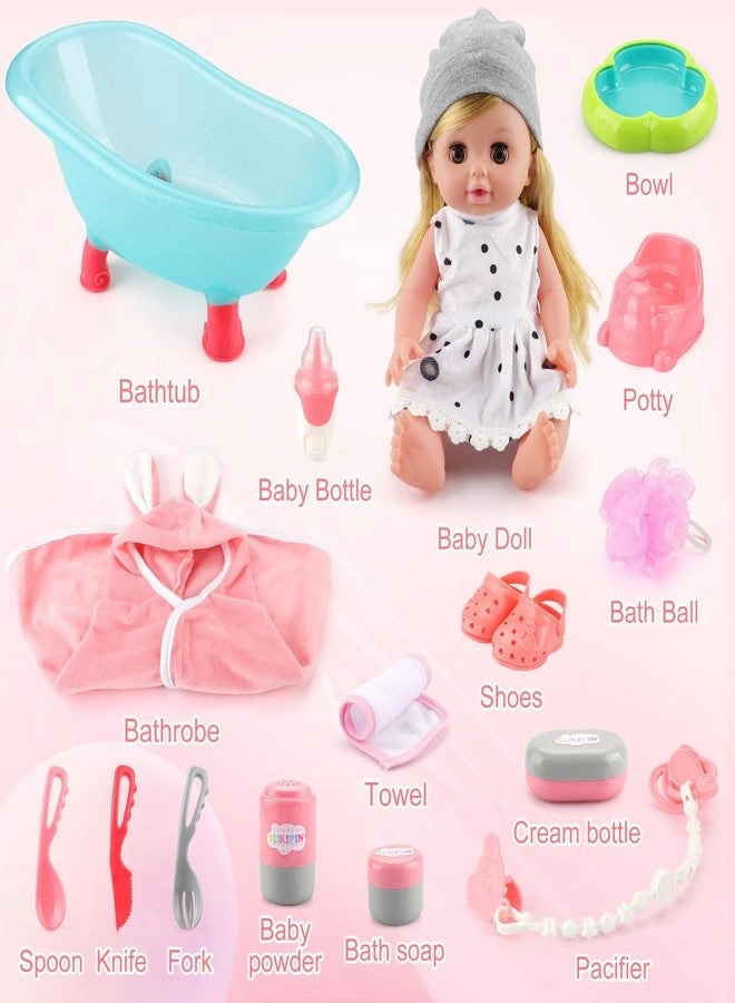 Baby Doll Bath Set - Bathtub Playset Toddlers