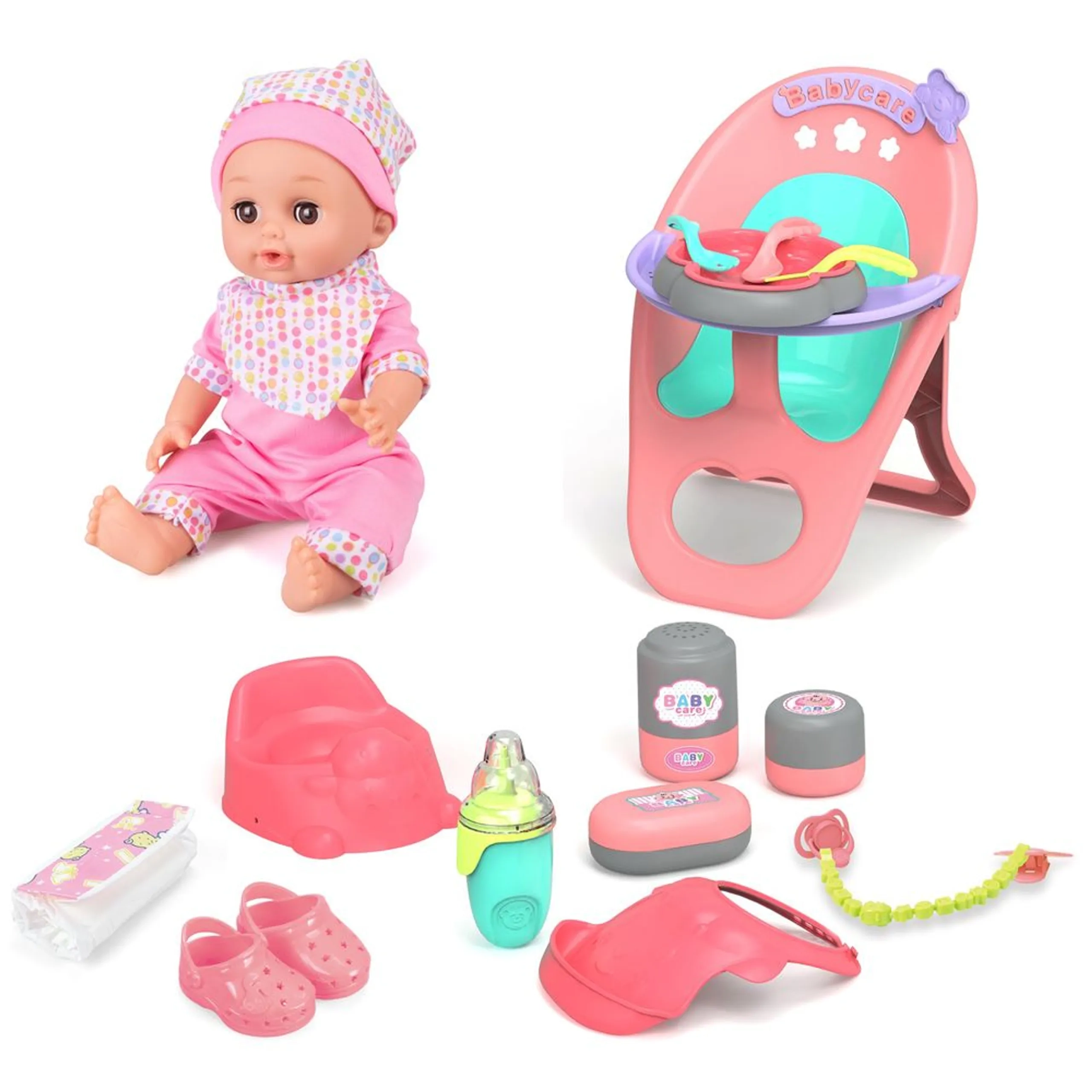 My Sweet Doll Playset - 3-In-1 14 inch 16 Pcs Ages 3+