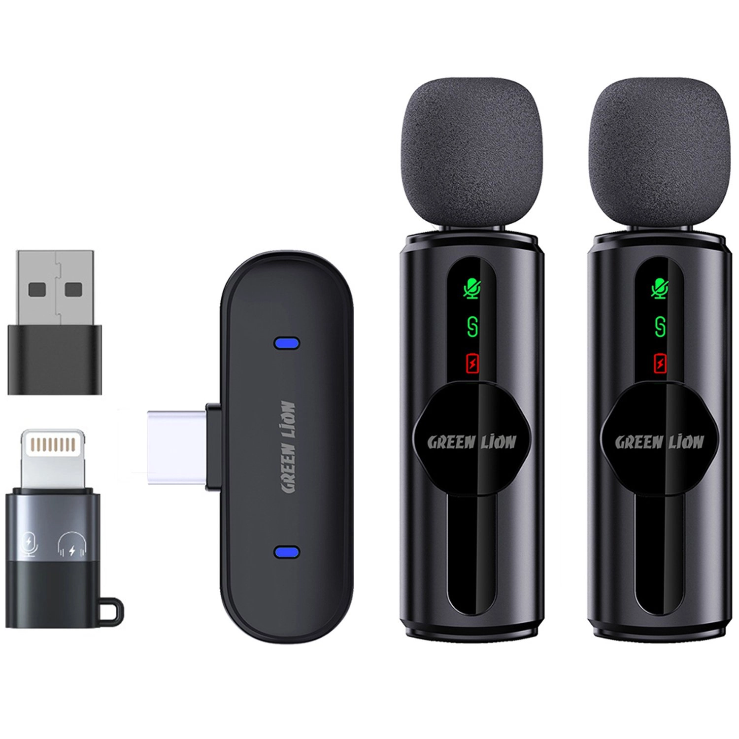 GREEN LION GM-76X Wireless Microphone - 3-in-1 Type-C 5 Hours