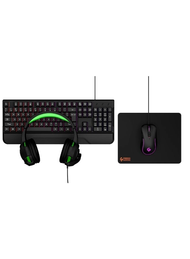 Keyboard + Mouse + Headset + Mousepad - Wired