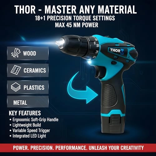 12V Cordless Drill Kit - 1500 Milliamp Hours