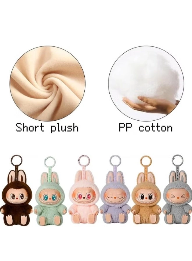 Labubu Plush Doll - 17cm Vinyl 3rd Generation Macaron 6-Pack