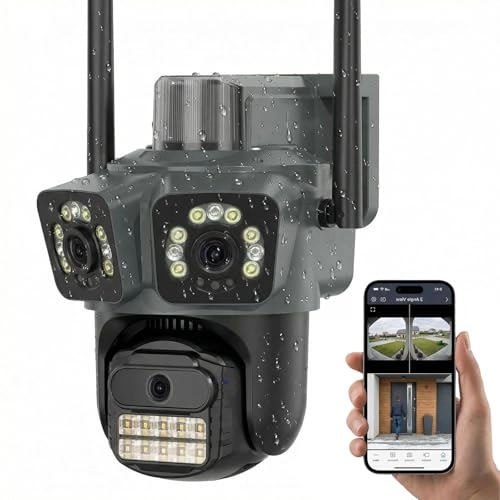 Three Lens Security Camera Outdoor 1080p