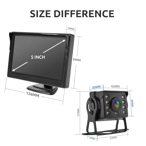 Rear View Camera with Monitor - Night Vision Wired