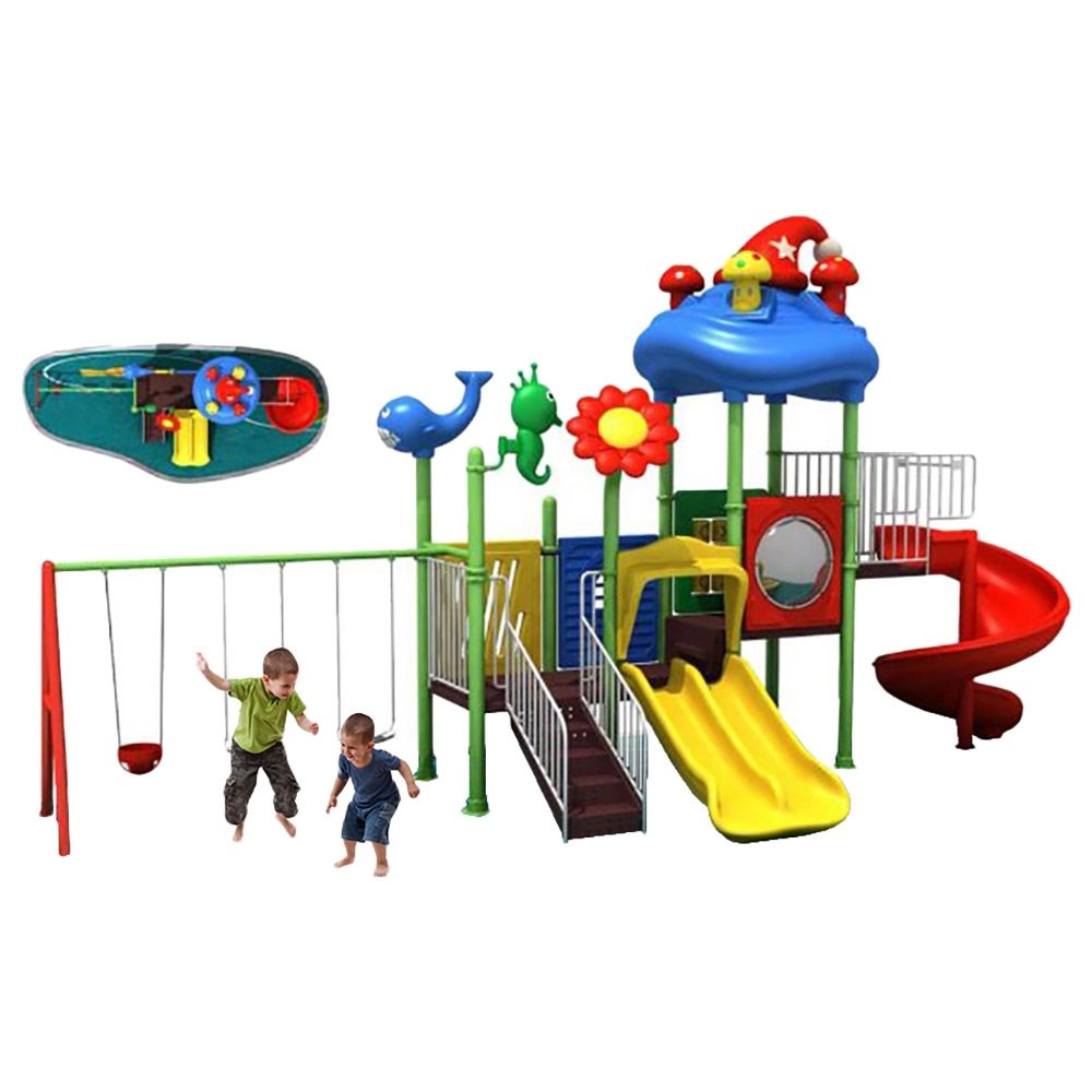 Gambol Mega Kids Flower Playsets - Swings And Slide Multi Colour