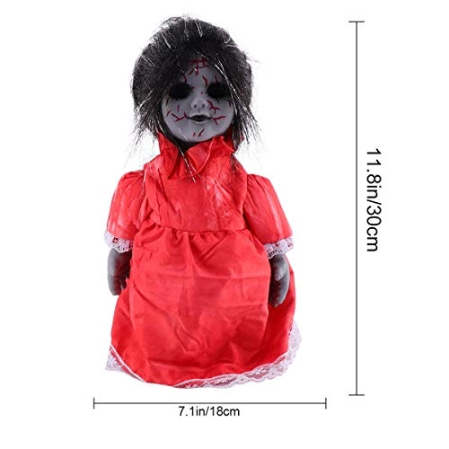 Halloween Scary Doll - Voice Activated Induction Black and red