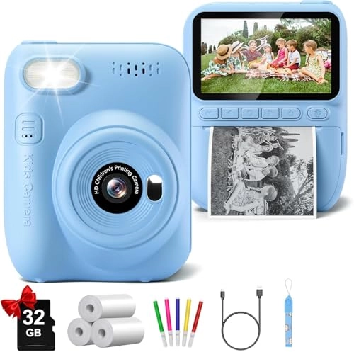 Instant Print Camera - 3.0" 1080P 32GB Pink