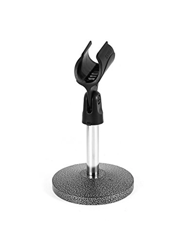 Metal Round Base Adjustable Angle Clamp Microphone Mic Desk Stand - Small Multiple colors