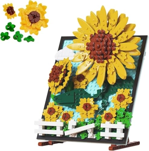 3D Picture Building Block Kit Sunflower - 6+ years 666 pcs