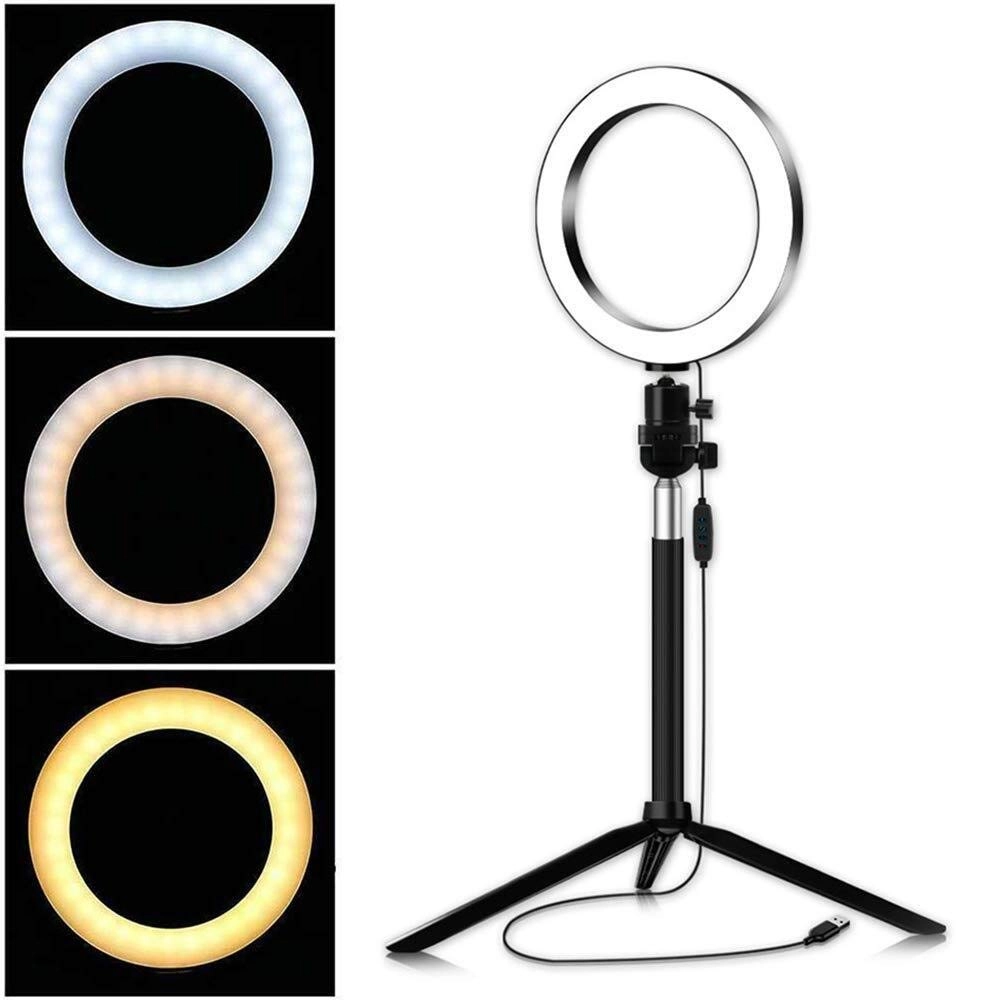 Ring Light LED - 6" Tripod 3 Light Modes
