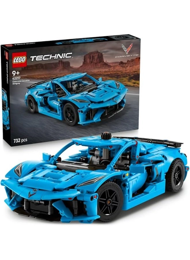 LEGO Technic Chevrolet Corvette Stingray (42217) - Blue Race Car Moving 8-Cylinder Engine