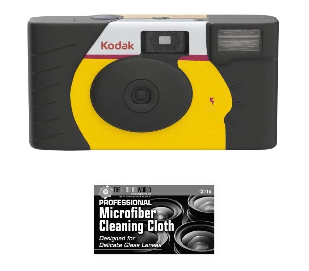 The Imaging World Max Power 35mm One-Time-Use Disposable Camera - ISO-800 27 Exposures Flash + Microfiber Cloth