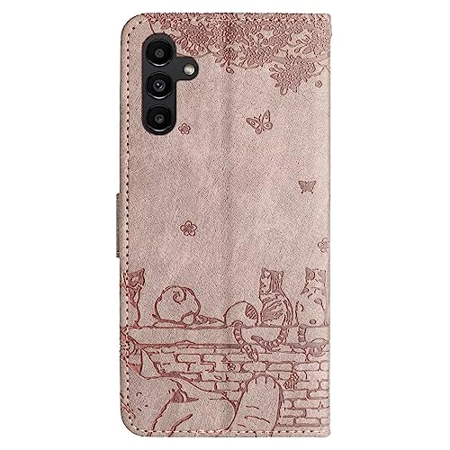 Cute Cat Case - PU Leather Flip Cover for Samsung Galaxy A14 5G