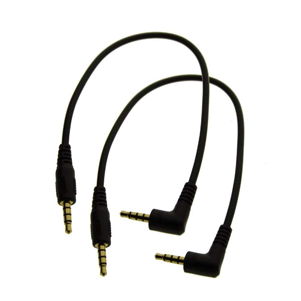 MMNNE TRRS 4-Pole 3.5mm Male Right Angle to 3.5mm Male Audio Cable - 8inch Pack