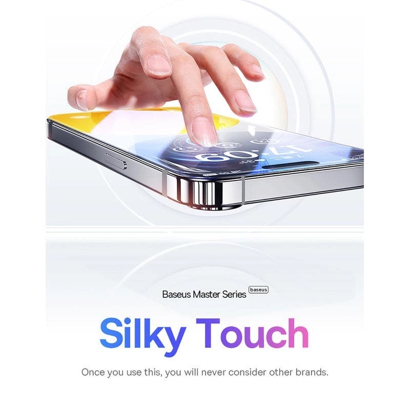 Baseus Full-Coverage HD Clear Tempered Glass Screen Protector for iPhone 15 Pro Max (1-Pack)