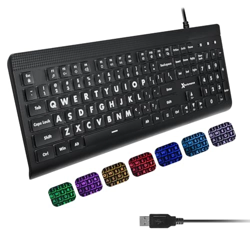 Backlit Large Print Keyboard - Full Size USB|USB-A