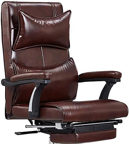 Desk Chair - PU Leather Brown High Back
