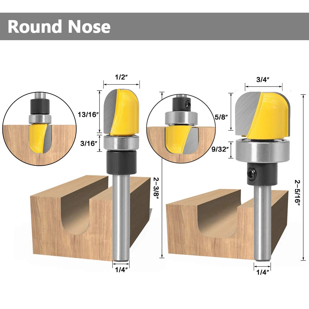 Router Bit Set - 1/4 Inch 6Pcs