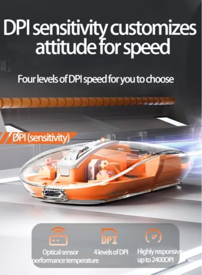 M133 Slim Transparent Dual Mode Wireless Bluetooth Mouse - Wireless