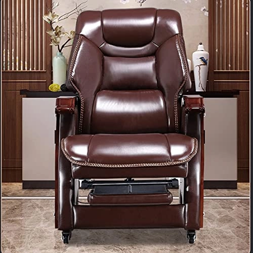 Desk Chair - PU Leather Brown High Back