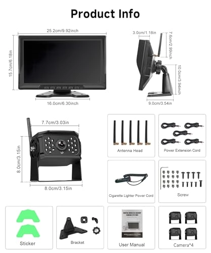 Digital Wired Rear Camera - Night Vision Wired 1080P Kit