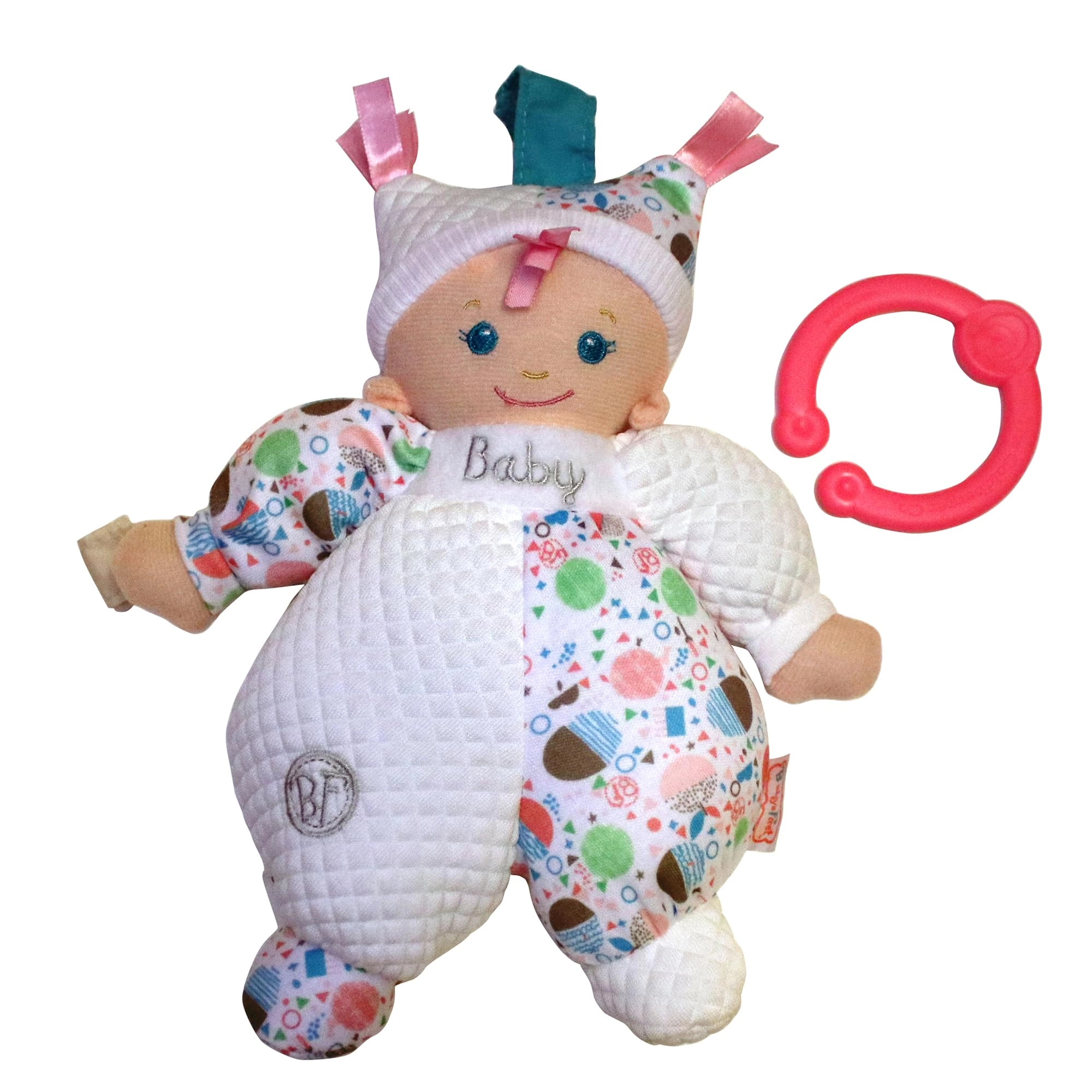 Goldberger International Hug & Luv Baby Doll - Soft Quilted White Outfit Ages 3 mo+