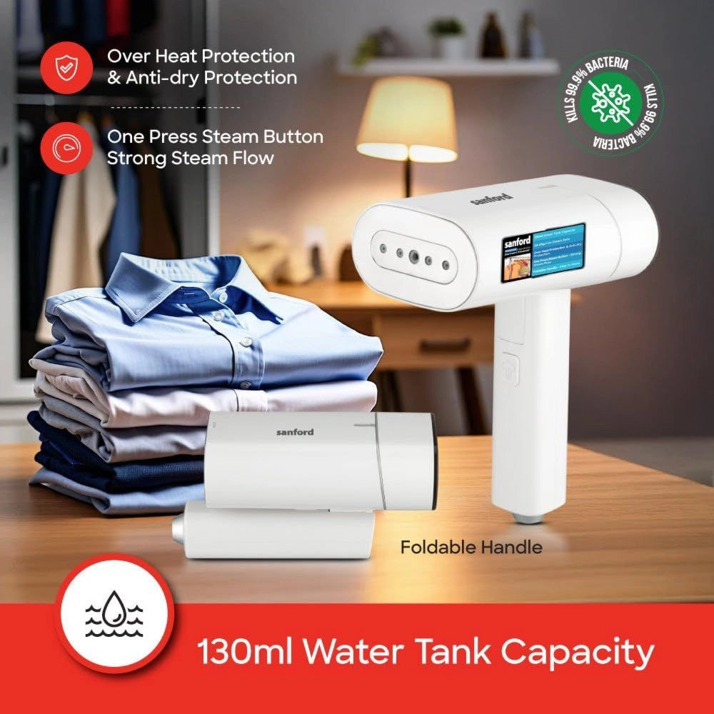 2-In-1 Handheld Garment Steamer - White 1300 W