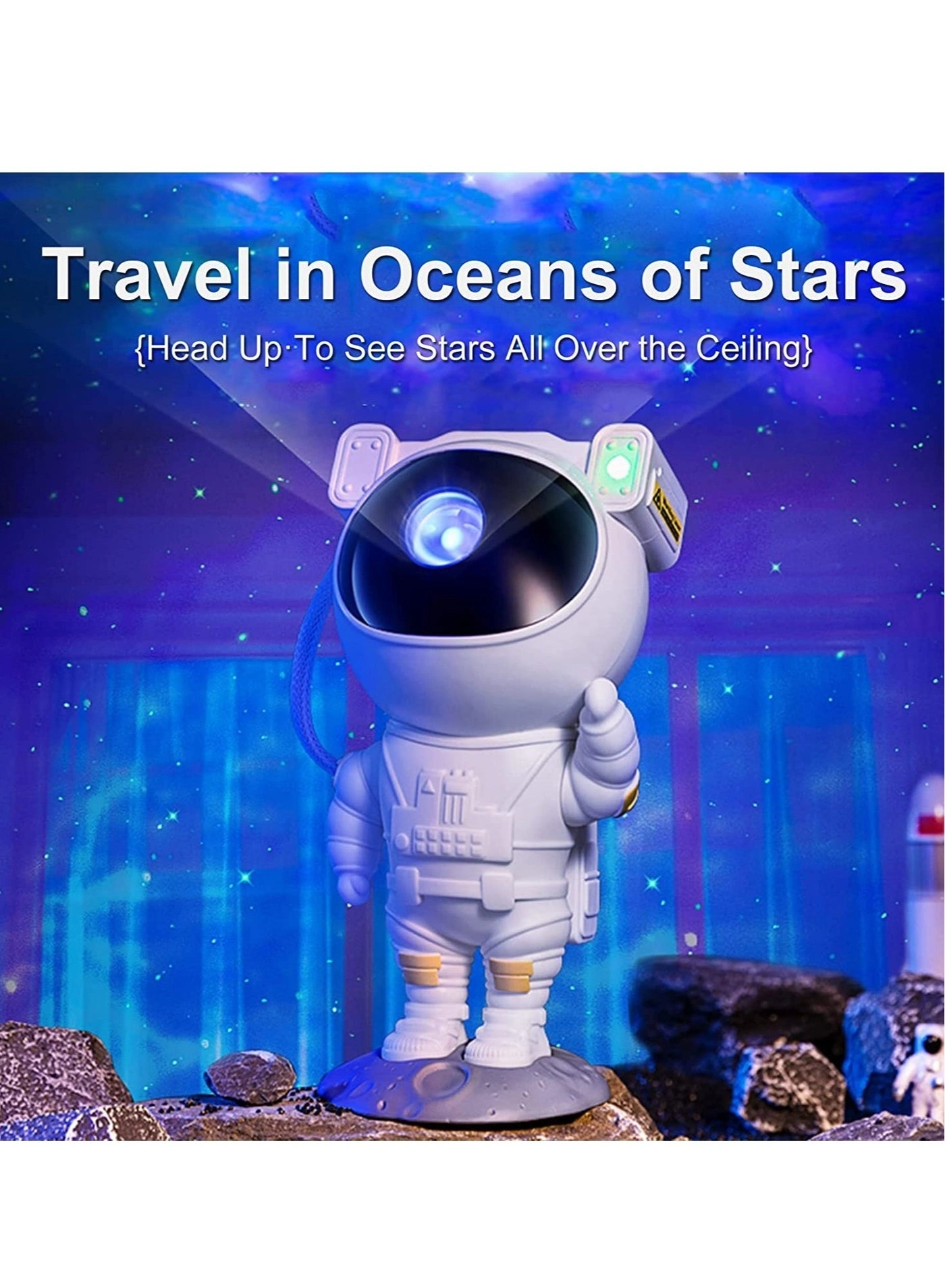 Starry Night Light Projector - Astronaut Remote Control Adjustable Head Angle