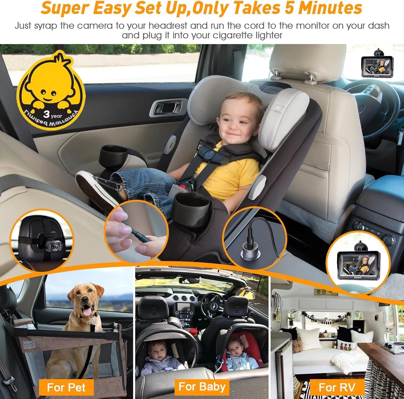 Baby Car Camera - 43Inch